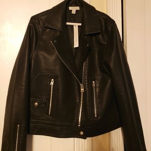 Topshop Faux leather Motto jacket